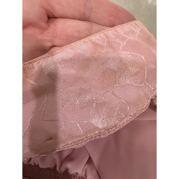 Rose Pink Vtg 80s High Neck Bow Pleated Skirt Set Sz 8 10 Secretary Golden Girls - Picture 13 of 14